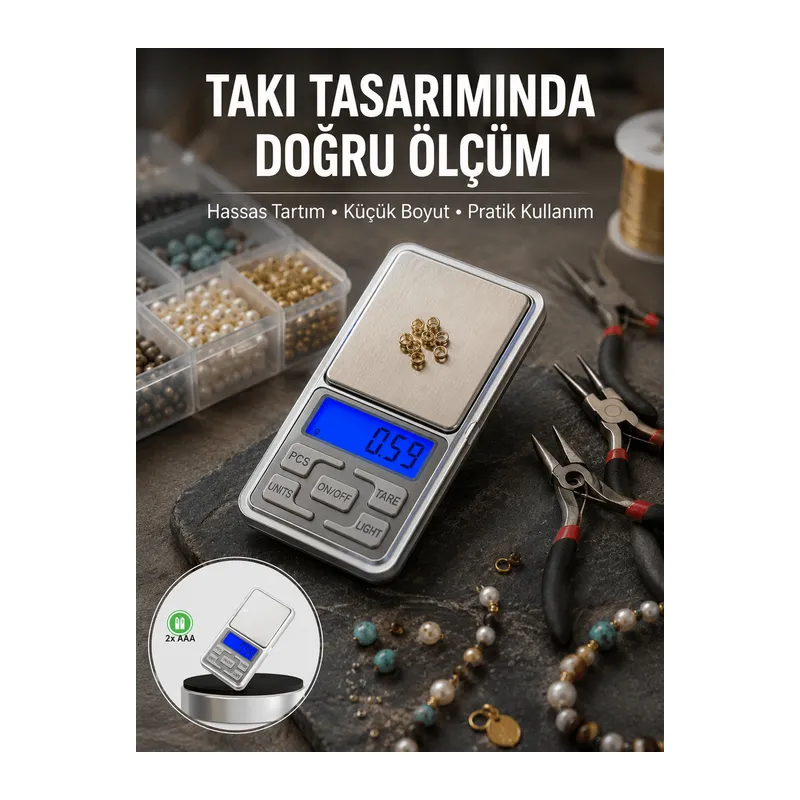 Mavi Işıklı LCD Ekranlı Hassas Tartı Terazisi Yeni Nesil