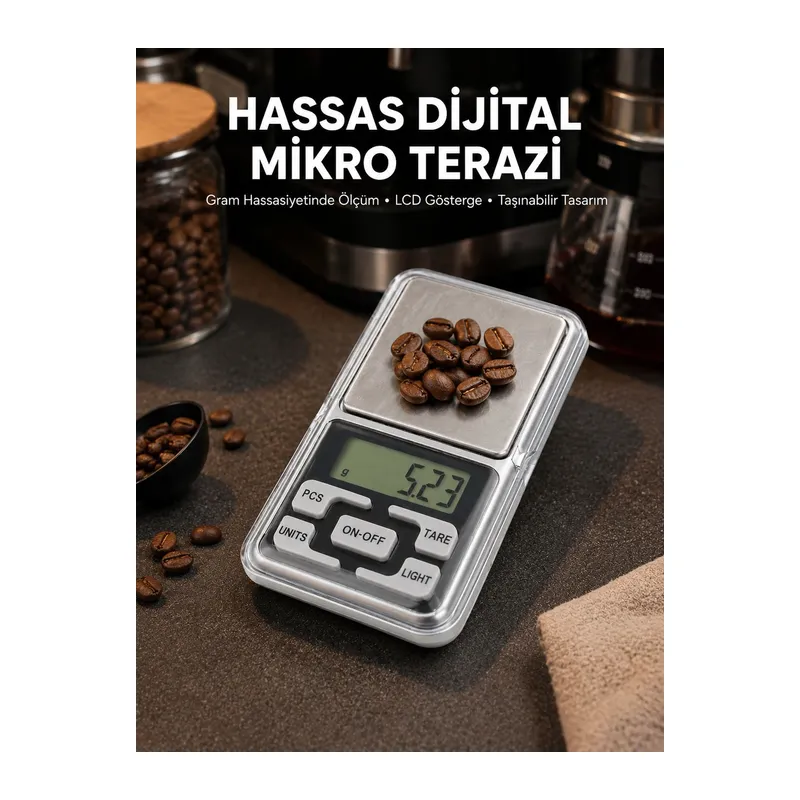 300 Gr Hassas Cep Terazisi Mavi Işıklı LCD Ekranlı