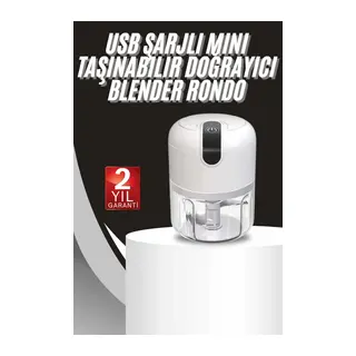 Mini Doğrayıcı Rondo Taşınabilir Mini El Blender Paslanmaz Çelik