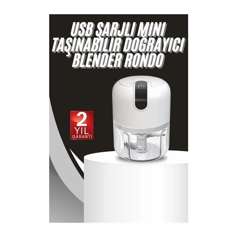 Mini Doğrayıcı Rondo Taşınabilir Mini El Blender Paslanmaz Çelik