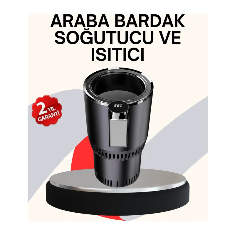 Araba Bardaklığı Isıtma Soğutma Ayarlı Çakmak Girişli Akıllı Model