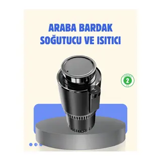 Araç İçi Akıllı Bardaklık Isıtıcı Soğutucu Dijital Ekranlı