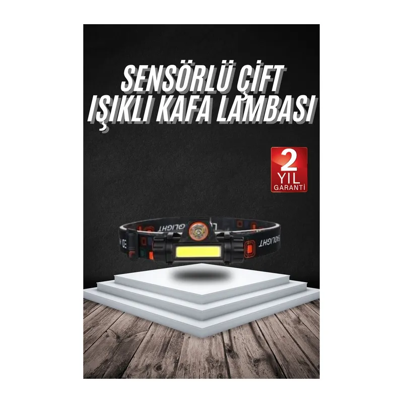 Kafa Lambası Çalışma Işığı Süper Parlak Mıknatıslı Lityum Lion Pilli
