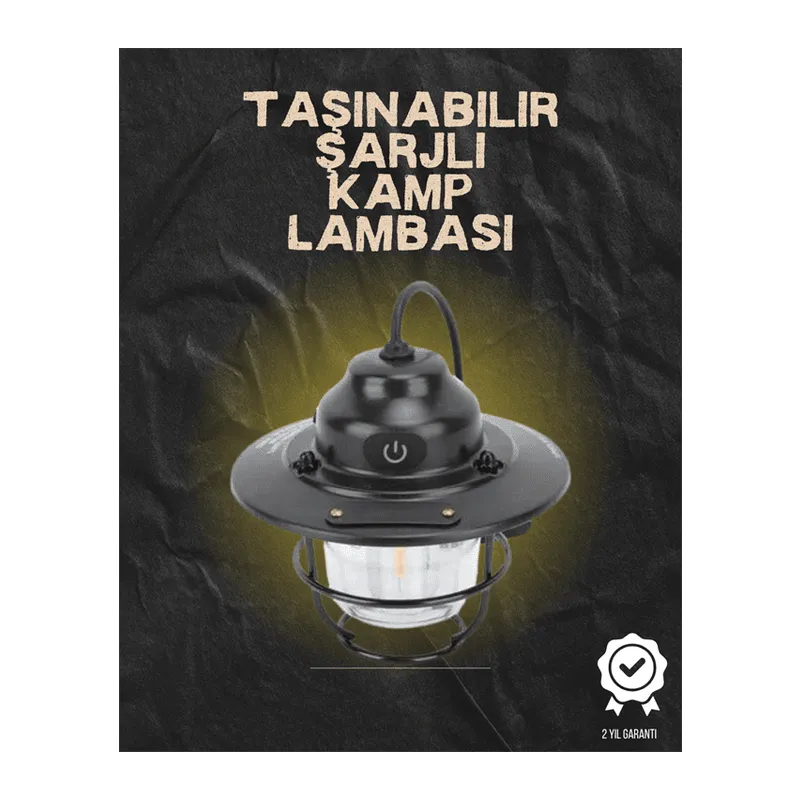 Kamp ve Bahçe İçin Retro LED Fener – Sıcak Işık, Uzun Ömürlü Batarya