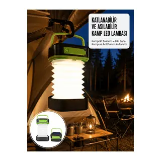 Kamp Lambası Katlanabilir Lamba Solar Şarjlı Led Lamba El Fenerli Yeni Nesil