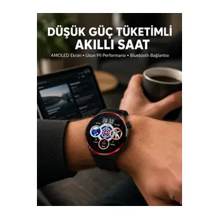 Dokunmatik Akıllı Saat Kablosuz Şarj AMOLED Ekran Yeni Nesil