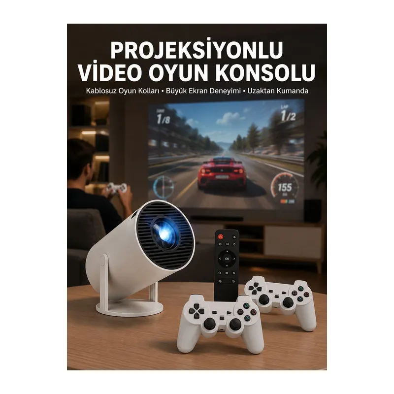 Film Dizi ve Oyun İçin Taşınabilir Kablosuz Mini Projeksiyon Yeni Nesil