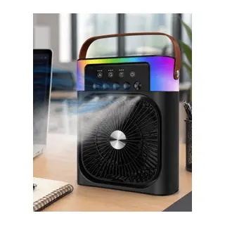 Mini Klima Fan Buharlı Soğutucu RGB Led Işıklı Taşınabilir Masaüstü Fan