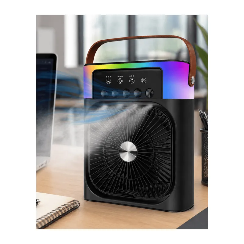 Mini Klima Fan Buharlı Soğutucu RGB Led Işıklı Taşınabilir Masaüstü Fan