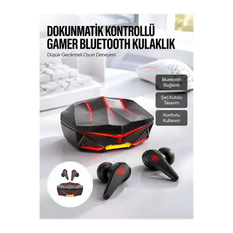 Bluetooth Kulaklık HD Ses Kaliteli Işıklı Metal Kasa Ios Android Uyumlu Mikrofonlu Yeni Nesil