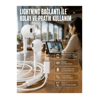 Konforlu Ergonomik Kare Tasarımlı Müzik ve Çağrı Kulaklığı Yeni Nesil