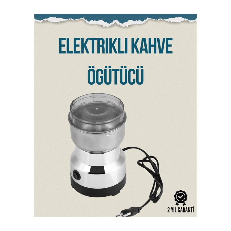 Kompakt Elektrikli Kahve ve Baharat Öğütücü | 14500 Devir, Şeffaf Kapaklı, Hediye İçin İdeal