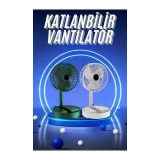 3 Kademe Hız Ayarlı Vantilatör Telefon Standlı Şarjlı Katlanabilir Soğutucu Pervane