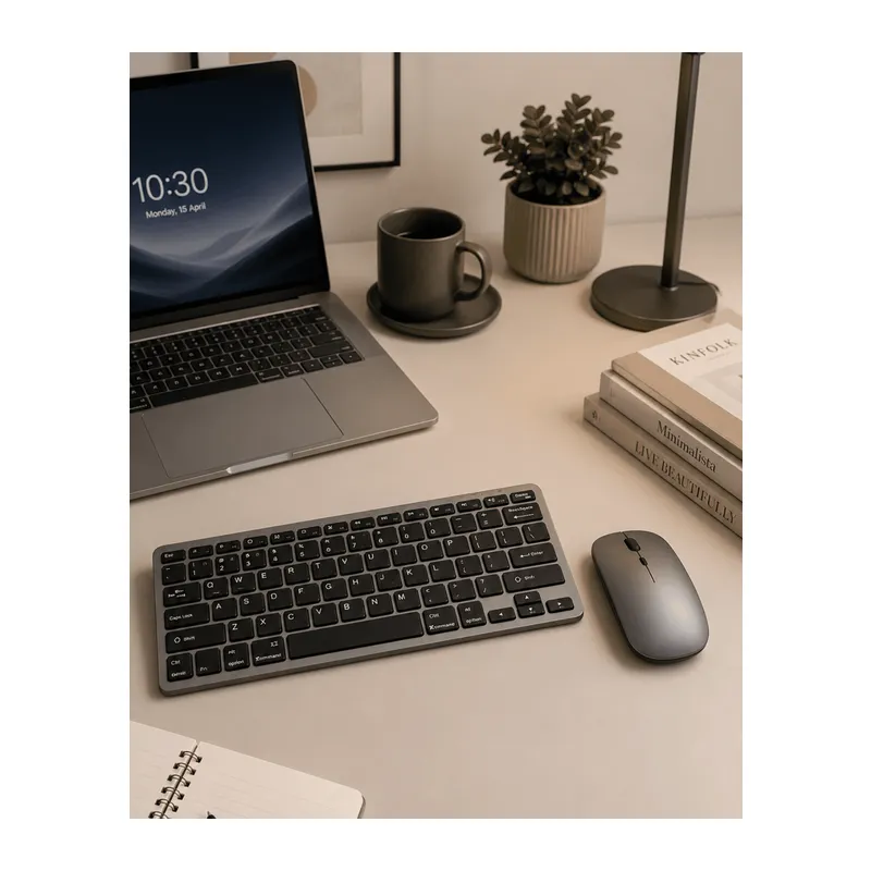 Bluetooth ve 2.4G Destekli Kablosuz Klavye Mouse Seti Şarj Edilebilir