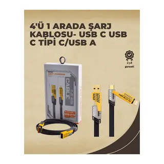 4'ü 1 Arada Metal Hızlı Veri Kablosu – 65W Güç, 27W iPhone Desteği, 480Mbps Aktarım