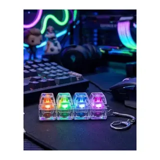 Mekanik Klavye Anahtarlık Işıklı Stres Giderici Klik Tuş Oyuncağı Renkli Fidget