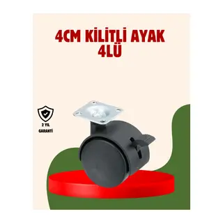 4 cm Kilitli Döner Ayak 4 Adet Sehpa ve Mobilya Ayağı