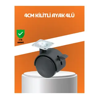 Kilitli Mini Tekerlek Ayak 4 cm 4’lü Set