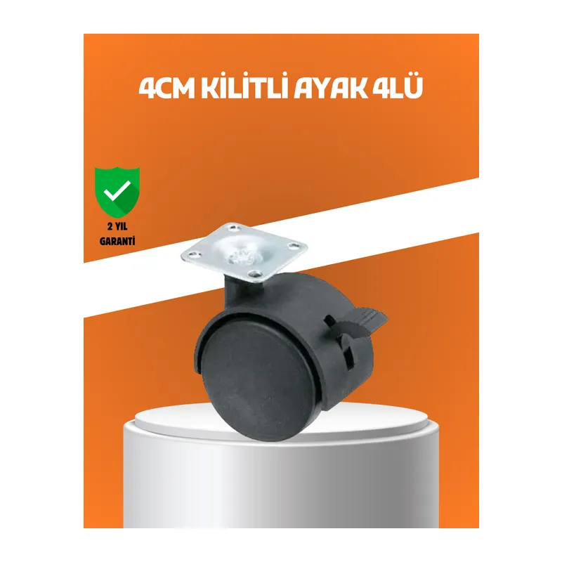 Kilitli Mini Tekerlek Ayak 4 cm 4’lü Set