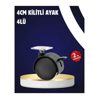 4’lü Kilitli Tekerlek Ayak 4 cm Sessiz ve Dayanıklı