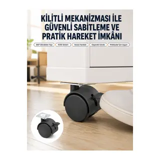 Kilitli Mini Tekerlek Ayak 4 cm 4’lü Set