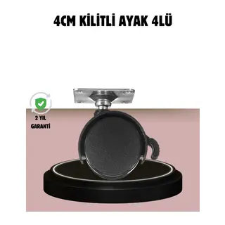 Kilitli 4 cm Tekerlek Ayak 4’lü Set Zemin Koruyucu