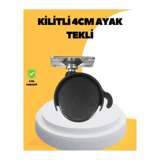 4 cm Kilitli Mobilya Tekerleği Tekli Sessiz ve Dayanıklı