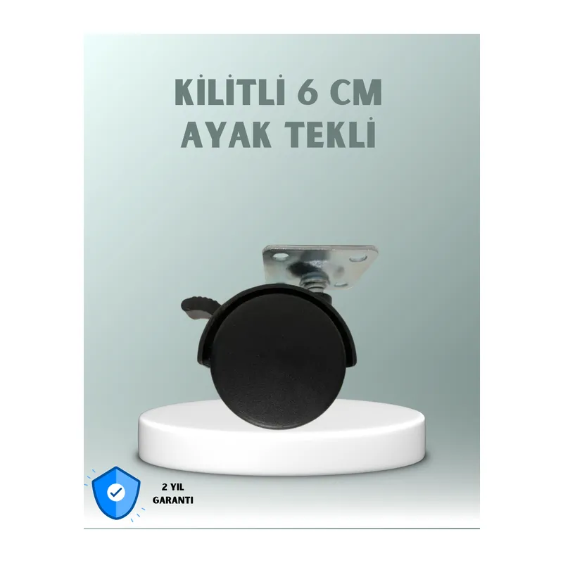 Zemin Korumalı 6 cm Kilitli Döner Ayak