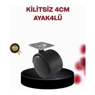 4 cm Döner Ayak Kilitsiz 4 Adet Mobilya ve Sehpa Ayağı