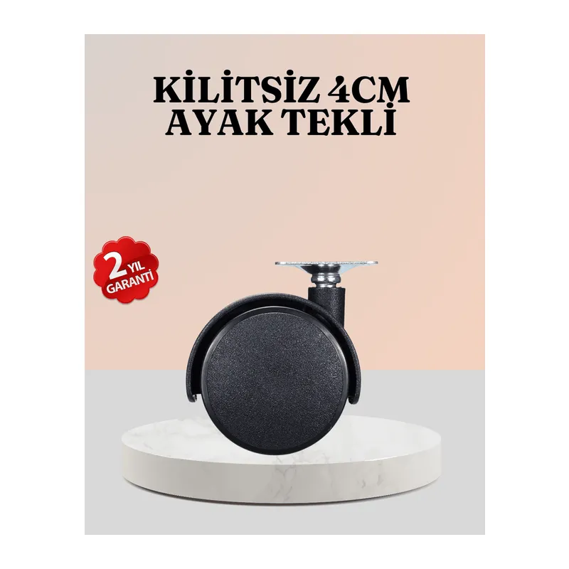 4 cm Çap Kilitsiz Tekerlek Ayağı Tekli Hafif Mobilyalar İçin