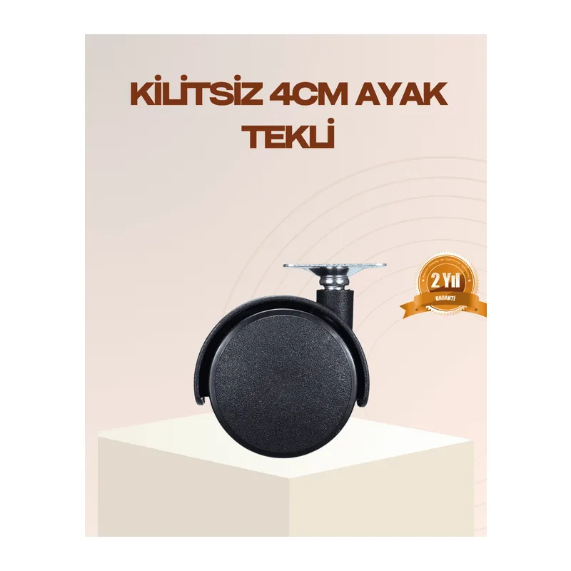 4 cm Kilitsiz Mobilya Ayağı Tekli Kolay Dönen Masa ve Sehpa Ayağı
