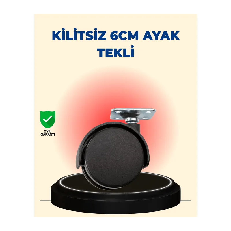 Masa ve Sehpa İçin 6 cm Kilitsiz Ayak Tekli