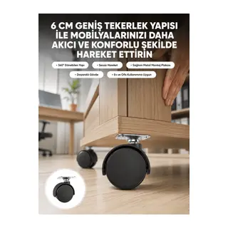 Kilitsiz 6 cm Tekerlek Ayak Tek Adet