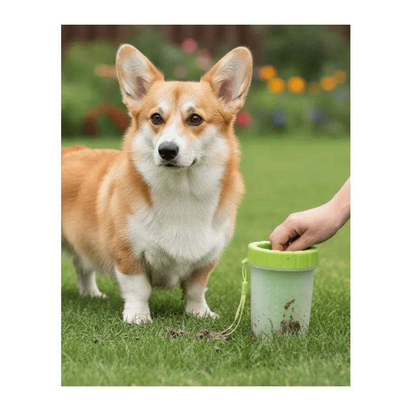 Silikon Kıllı Köpek Pati Temizleme Kabı Orta Büyük Irklar İçin Taşınabilir