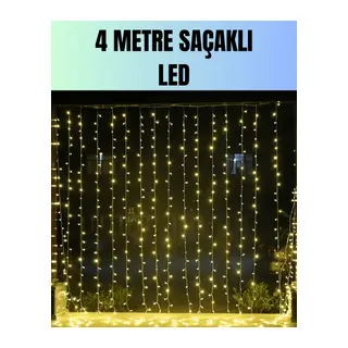 4 Metre Yılbaşı Şelale Led Perde Işık Ev Bahçe Dekor