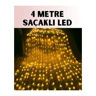 4 Metre Icicle Şelale Led Yılbaşı Perde Işık Sıcak Ambiyans
