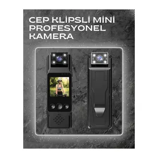 WiFi Destekli Mini Kamera – 180° Dönebilen Lens, 1080P Video, TFT Ekranlı