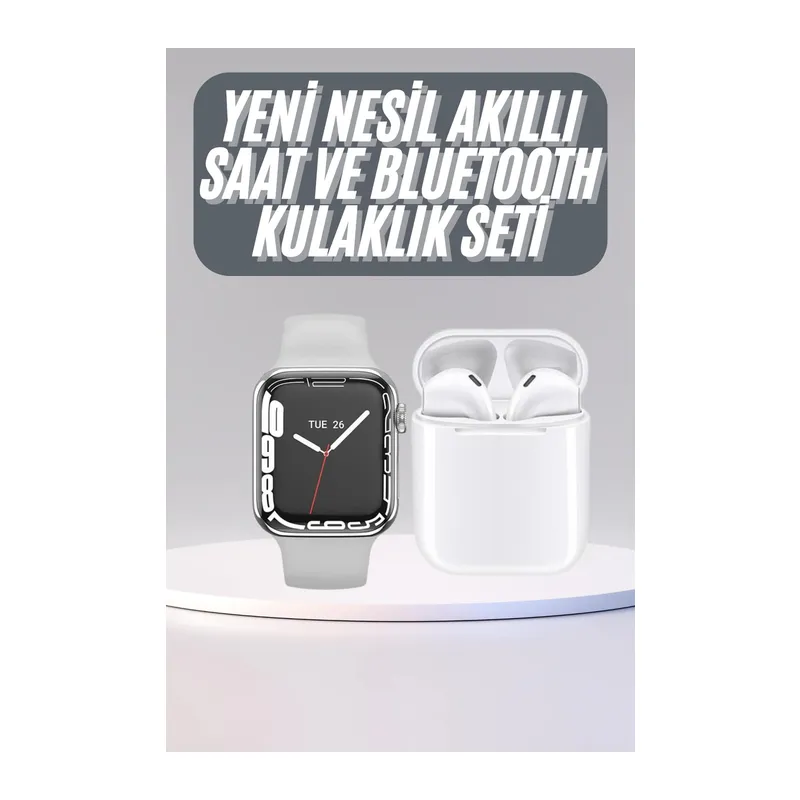 Akıllı Saat Kulaklık Hediyeli Uyku ve Sağlık Takibi Yapabilen Uzun Ömürlü