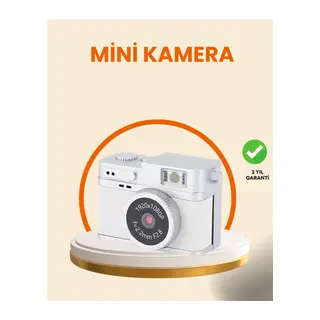Kompakt Mini Kamera Retro Tasarım 128GB Hafıza 1080P Video