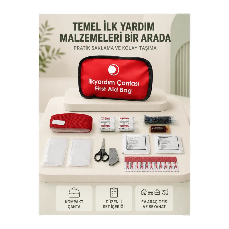 Araç ve Ev İçin İlk Yardım Çantası Acil Set