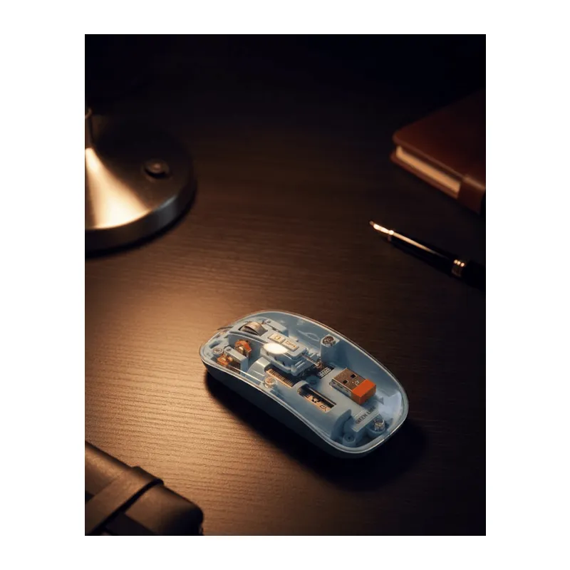 800 1600 DPI Ayarlanabilir Mavi Kablosuz Mouse Pilli