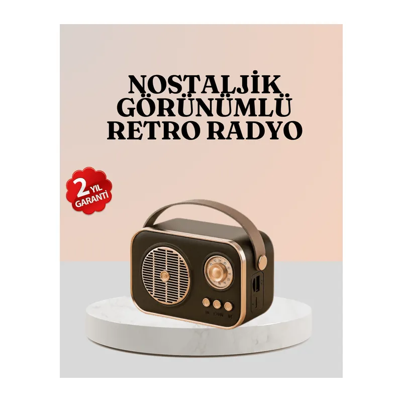 Bluetooth’lu Retro Radyo – FM Destekli Nostaljik Hoparlör