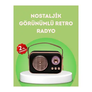 Nostaljik Retro Radyo – Bluetooth, USB ve FM Özellikli Şık Tasarım