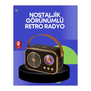 Klasik Retro Radyo – Bluetooth Destekli, FM Özellikli Şarjlı Hoparlör