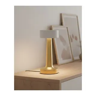 Modern Altın Gövdeli LED Masa Lambası 3 Işık Modlu