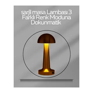 USB Şarjlı Dokunmatik LED Masa Lambası – 3 Renk Modu & Dimmer