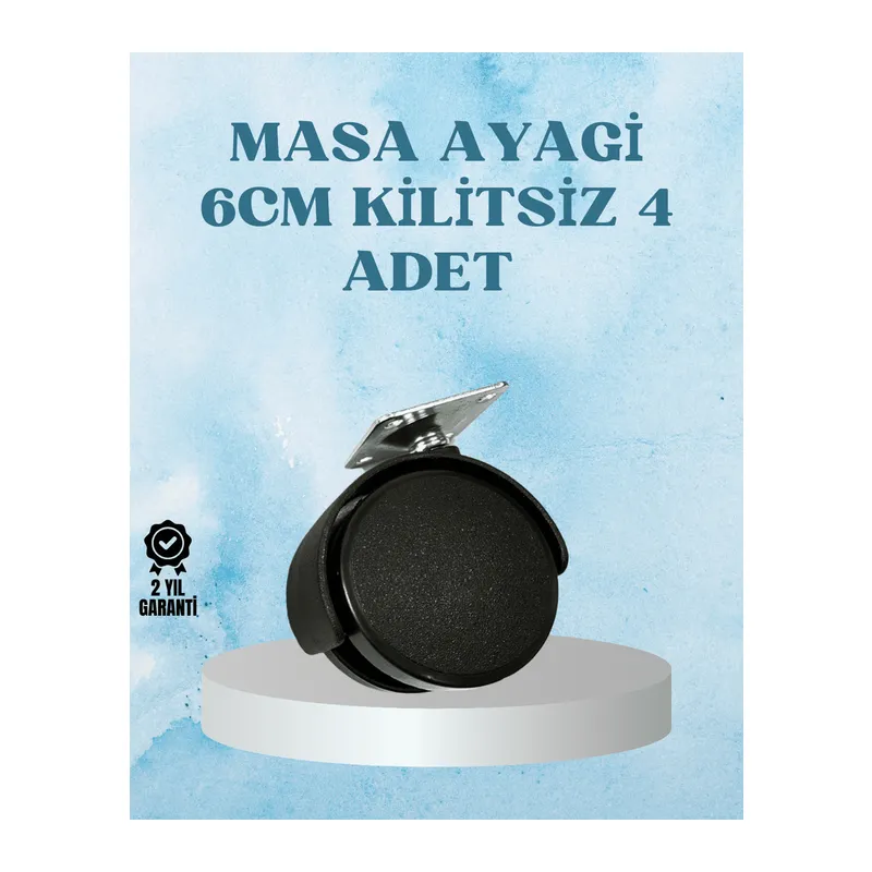 Kilitsiz Mobilya Tekerleği 6 cm 4 Adet Dayanıklı Tasarım