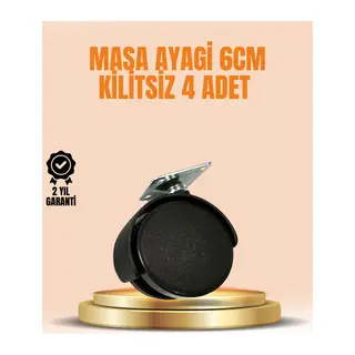 6 cm Kilitsiz Masa Ayağı Tekerleği 4’lü Set Çok Amaçlı