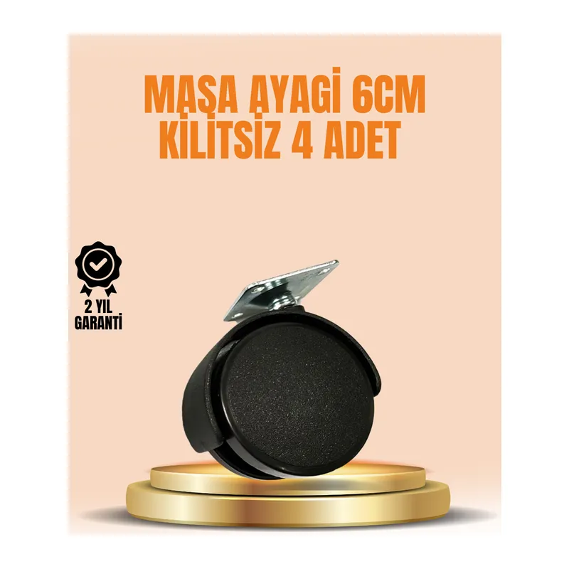 6 cm Kilitsiz Masa Ayağı Tekerleği 4’lü Set Çok Amaçlı