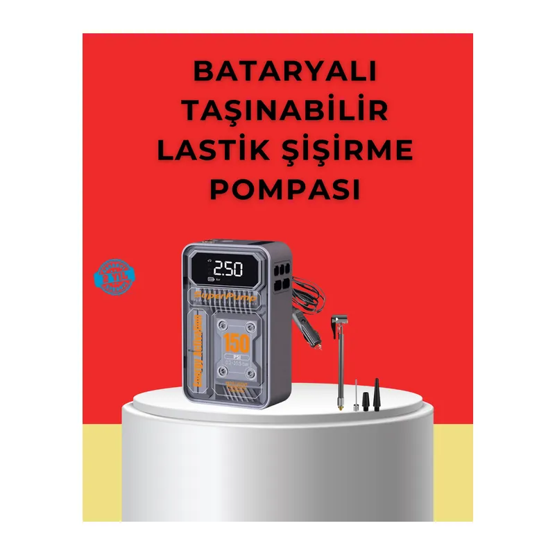 Hızlı Şişirme Güçlü Motorlu 150 PSI Araba Lastik Pompası